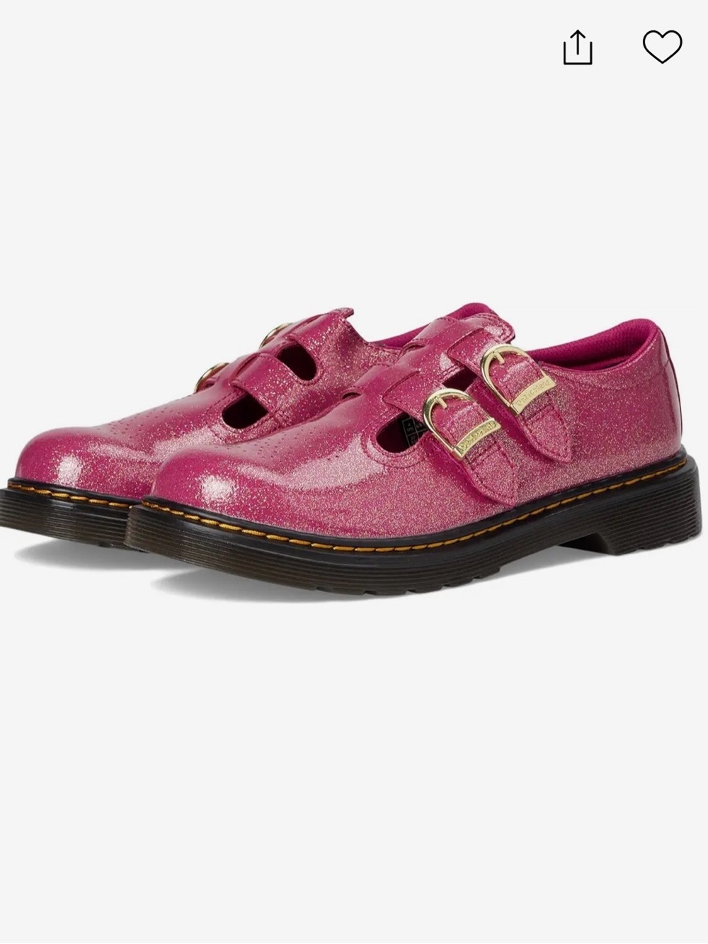 Dr. Martens 8065 Pink Glitter Mary Jane Shoes Women's 5 NWOT